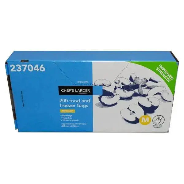 Chef's Larder 200 Food and Freezer Bags Medium  Adomoo