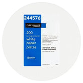 Chefs Larder 200 White Paper Plates Adomoo