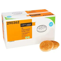 Chefs Larder 48 Large Seeded Burger Buns (6 x 8)  Adomoo