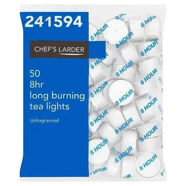 Chef's Larder 50 8hr Long Burning Tea Lights  Adomoo