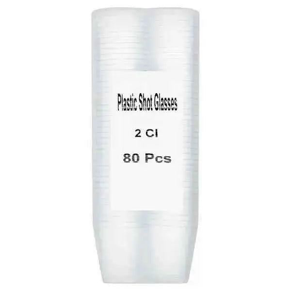 Chef's Larder 80 Clear Plastic Shot Glasses 2cl  Adomoo