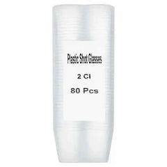 Chef's Larder 80 Clear Plastic Shot Glasses 2cl  Adomoo
