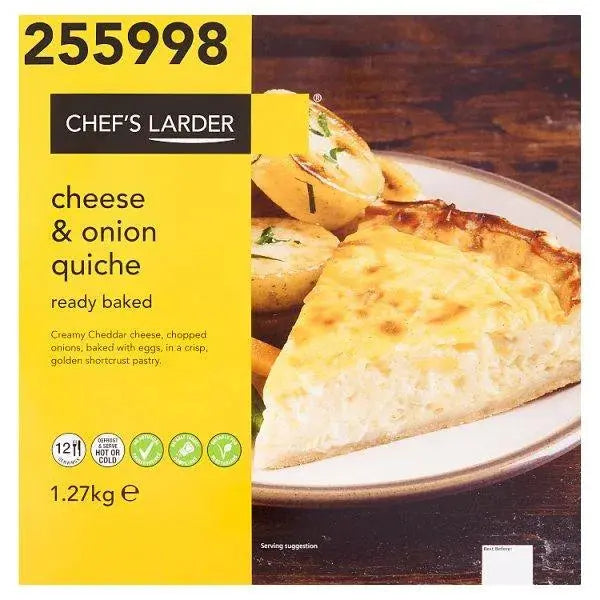 Chefs Larder Cheese & Onion Quiche 1.27kg  Adomoo