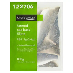 Chefs Larder Farmed Sea Bass Fillets 800g  Adomoo