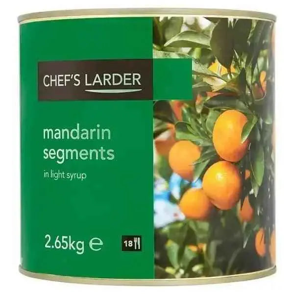 Chef's Larder Mandarin Segments in Light Syrup 2.65kg (Drained Weight 1.5kg)  Adomoo