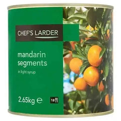 Chef's Larder Mandarin Segments in Light Syrup 2.65kg (Drained Weight 1.5kg)  Adomoo