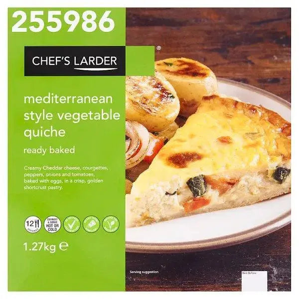 Chefs Larder Mediterranean Style Vegetable Quiche 1.27kg  Adomoo
