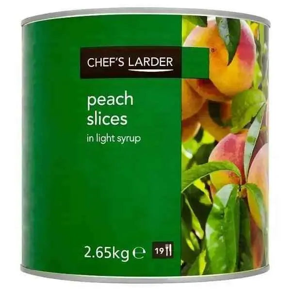 Chef's Larder Peach Slices in Light Syrup 2.65kg (Drained Weight 1.5kg)  Adomoo