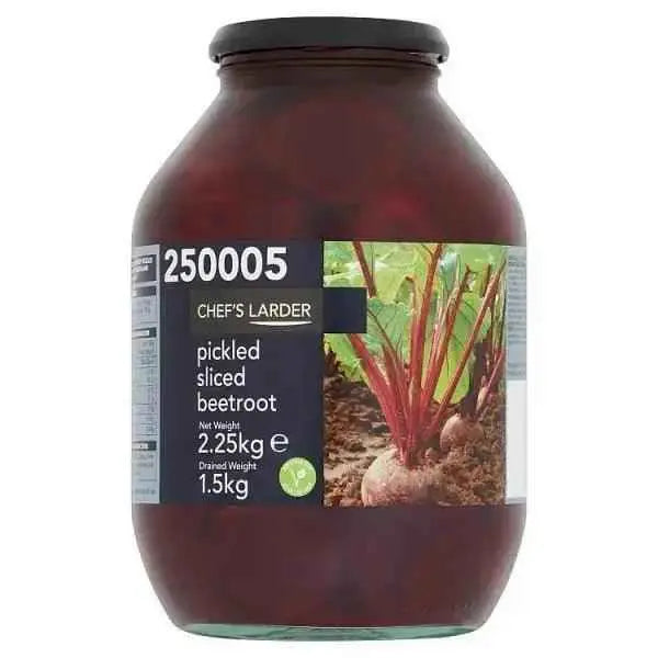 Chef's Larder Pickled Sliced Beetroot 2.25kg (Drained Weight 1.5kg)  Adomoo