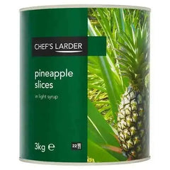 Chef's Larder Pineapple Slices in Light Syrup 3kg (Drained Weight 1.79kg)  Adomoo