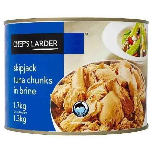 Chef's Larder Skipjack Tuna Chunks in Brine 1.7kg (Drained Weight 1.3kg)  Adomoo