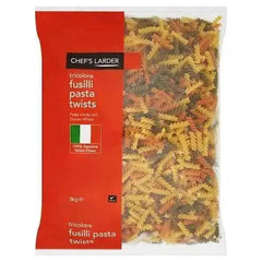 Chef's Larder Tricolore Fusilli Pasta Twists 3kg  Adomoo