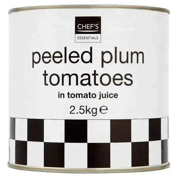 Chefs Essentials Peeled Plum Tomatoes in Tomato Juice 2.5kg (Drained Weight 1.5kg)  Adomoo