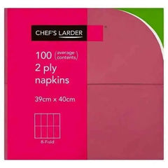 Chefs Larder 100 Napkins Bordeaux 2 Ply  Adomoo