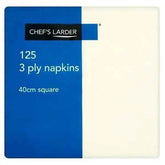 Chefs Larder 125 3 Ply Cream Napkins 40 cm Square Adomoo