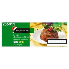 Chefs Larder Mini Christmas Puddings 24 x 100g  Adomoo