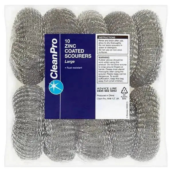 CleanPro 10 Zinc Coated Scourers Large  Adomoo
