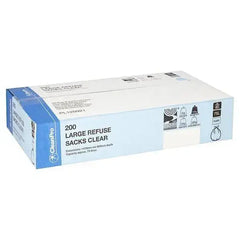 CleanPro 200 Large Refuse Sacks Clear  Adomoo