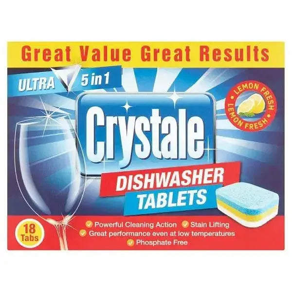 Crystale Lemon Fresh Dishwasher Tablets 18 x 18g (Case of 7)  Adomoo