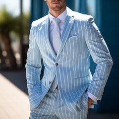 Spring Top Commute Leisure Printed Double Button Suit Jacket Men  Adomoo