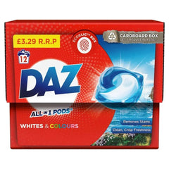 Daz ALL in 1 PODs Washing Capsules Whites & Colours 12 Washes (Case of 6)  Adomoo