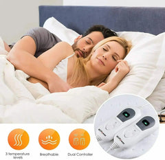 Double Economical Electric Blanket Ultrasonic Welding Fabric Heating Bed Mat Warmer Adomoo