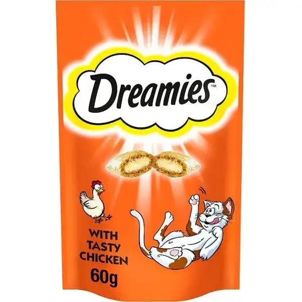Dreamies Cat Treat Biscuits with Chicken 60g (Case of 8)  Adomoo