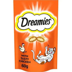 Dreamies Cat Treat Biscuits with Chicken 60g (Case of 8)  Adomoo