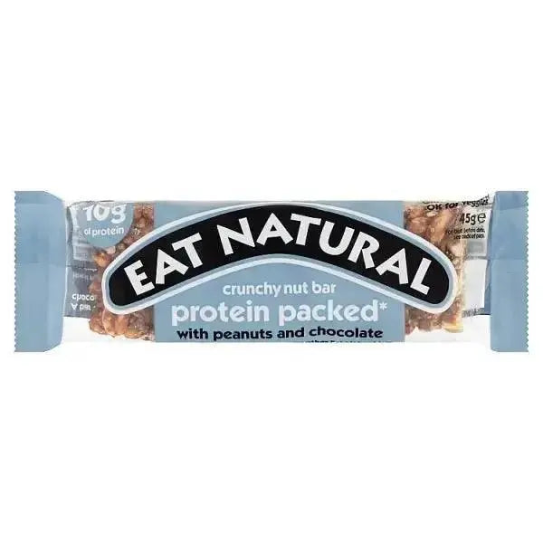 Eat Natural Protein Packed Crunchy Nut Bar with Peanuts and Chocolate 45g (Case of 12)  Adomoo