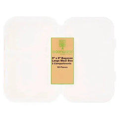 Edenware 9'' x 6" Bagasse Large Meal Box 50 Pieces  Adomoo