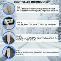 Electric Heated Blanket 3 Heat Setting Heated Mattress Cover 150x160cm Adomoo