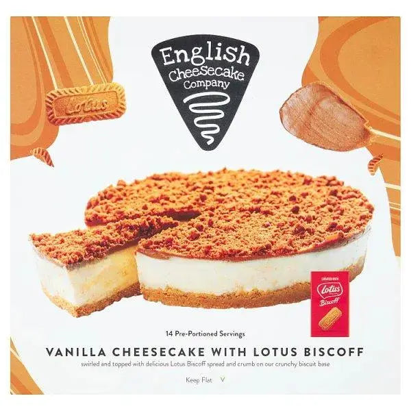 English Cheesecake Company Vanilla Cheesecake with Lotus Biscoff 1.800kg  Adomoo