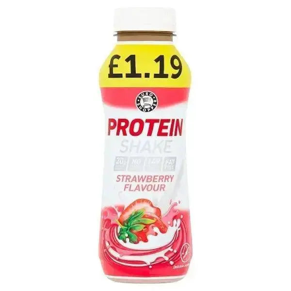 Euro Shopper Protein Shake Strawberry Flavour 330ml (Case of 8)  Adomoo
