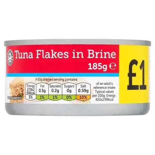 Euro Shopper Tuna Flakes in Brine 185g (Case of 12) Adomoo