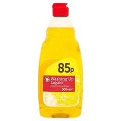 Euro Shopper Washing Up Liquid Lemon Concentrated 500ml (Case of 8)  Adomoo