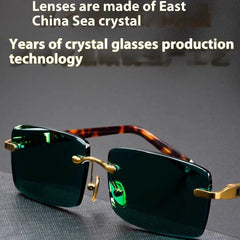 High End Wealth Attracting Dark Green Crystal Glasses  Adomoo