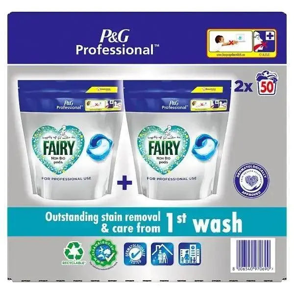 Fairy Professional Non Bio All-In-1 Pods Washing Liquid Laundry Detergent Tablets, 100 Washes  Adomoo