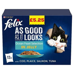 Felix As Good As It Looks Ocean Feast Selection in Jelly 12 x 100g (1.2kg) (Case of 4)  Adomoo