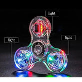 Fidget Spinner Glow in the Dark Adult Toy Anti Stress Led Tri-Spinner Autism Luminous Spinners Kinetic Gyroscope for Children Adomoo