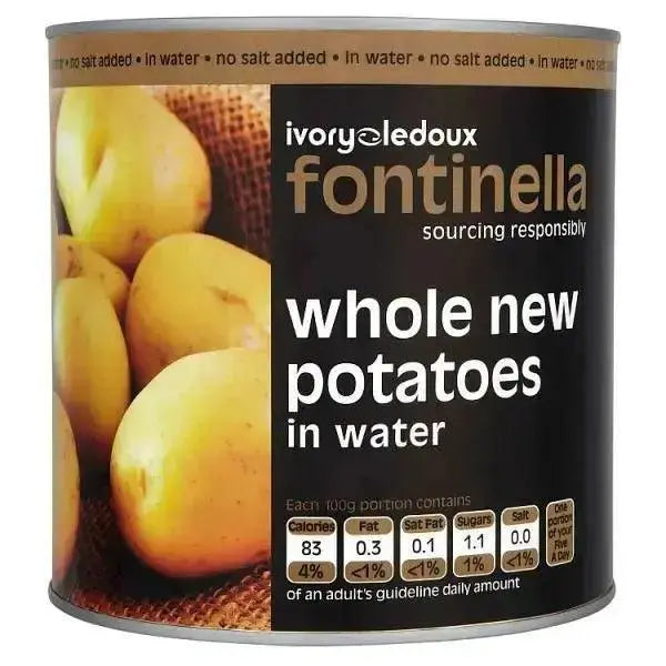 Fontinella Whole New Potatoes in Water 2.5kg (Drained Weight 1.5kg)  Adomoo