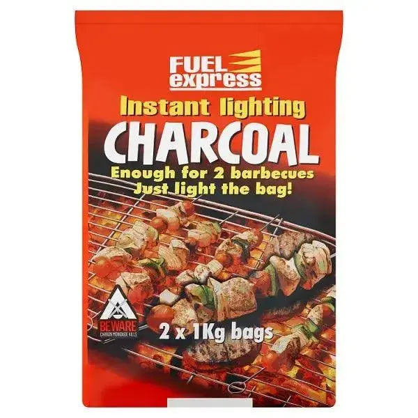 Fuel Express Instant Lighting Charcoal 2 x 1kg (2kg)  Adomoo