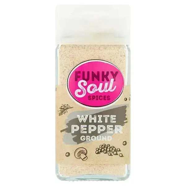 FUNKY Soul SPICES White Pepper Ground 43g (Case of 6)  Adomoo