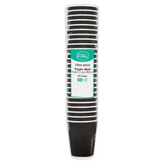 FyNite 25 Triple Wall Ripple Cups Black (Case of 20)  Adomoo