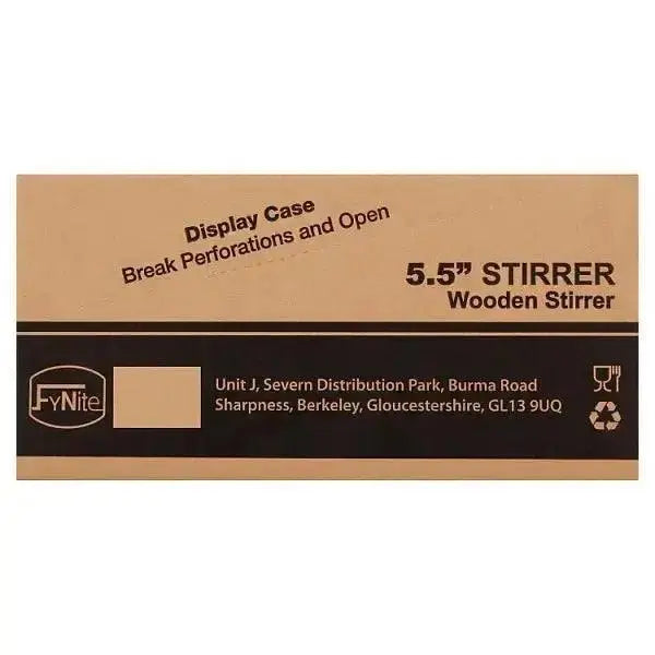 FyNite 5.5" Wooden Stirrer 10 x 1000 (10,000 Per Case)  Adomoo