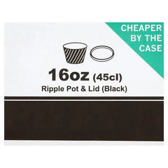 FyNite Ripple Pot & Lid Black 16oz (45cl) 10 x 40 (400 Per Case)  Adomoo