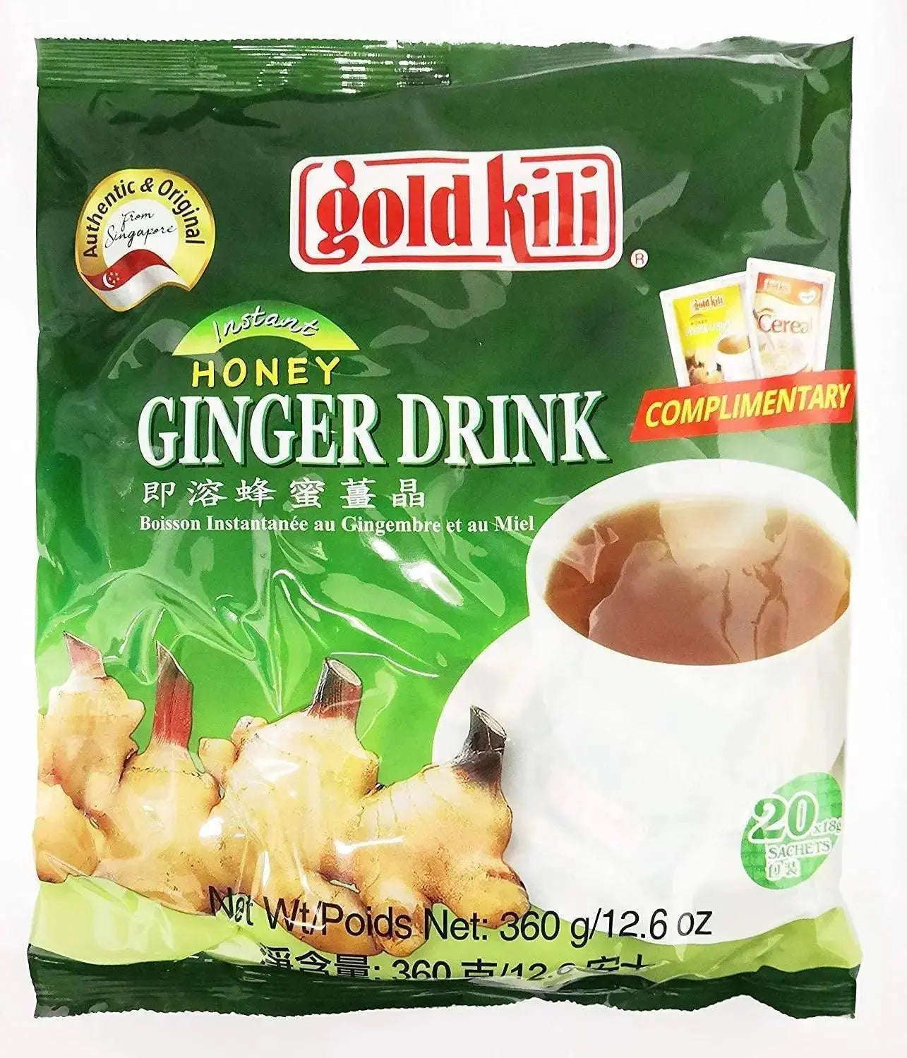 Ginger Drink by Gold Kili, 20 Sachet Total (Pack of 20 Sachets) Adomoo