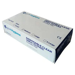 Go+Hygiene 100 Disposable Clear Vinyl Gloves Medium  Adomoo