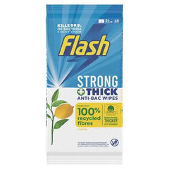 Flash Cleaning Wipes Antibacterial Lemon 24 Count (24 Large Wipes) (Case of 8)  Adomoo
