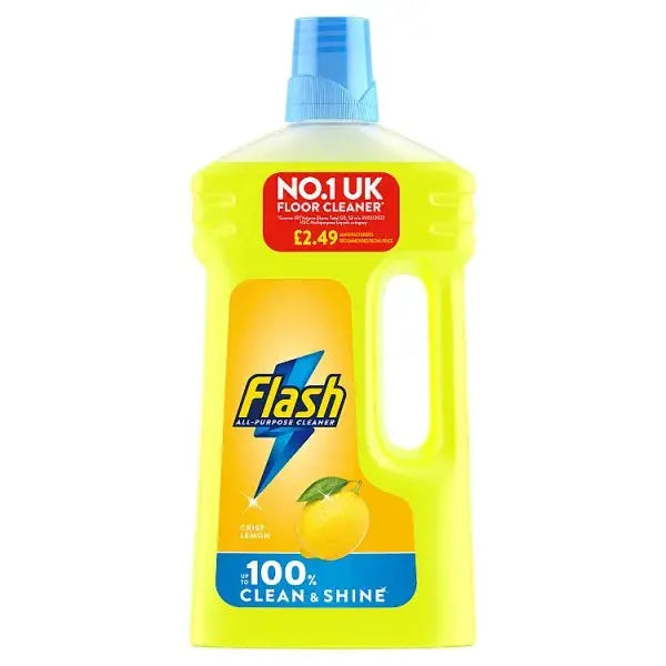 Flash Multipurpose Floor Liquid Cleaner Crisp Lemon 950ML (Case of 6)  Adomoo