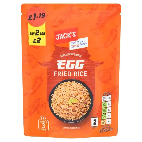 Jack's Microwaveable Egg Fried Rice 250g (Case of 6)  Adomoo